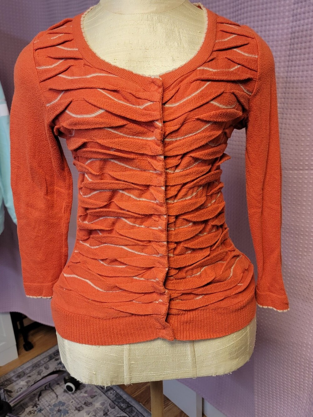 Yellow Bird for Anthropologie Winter Waves cardigan, size Small